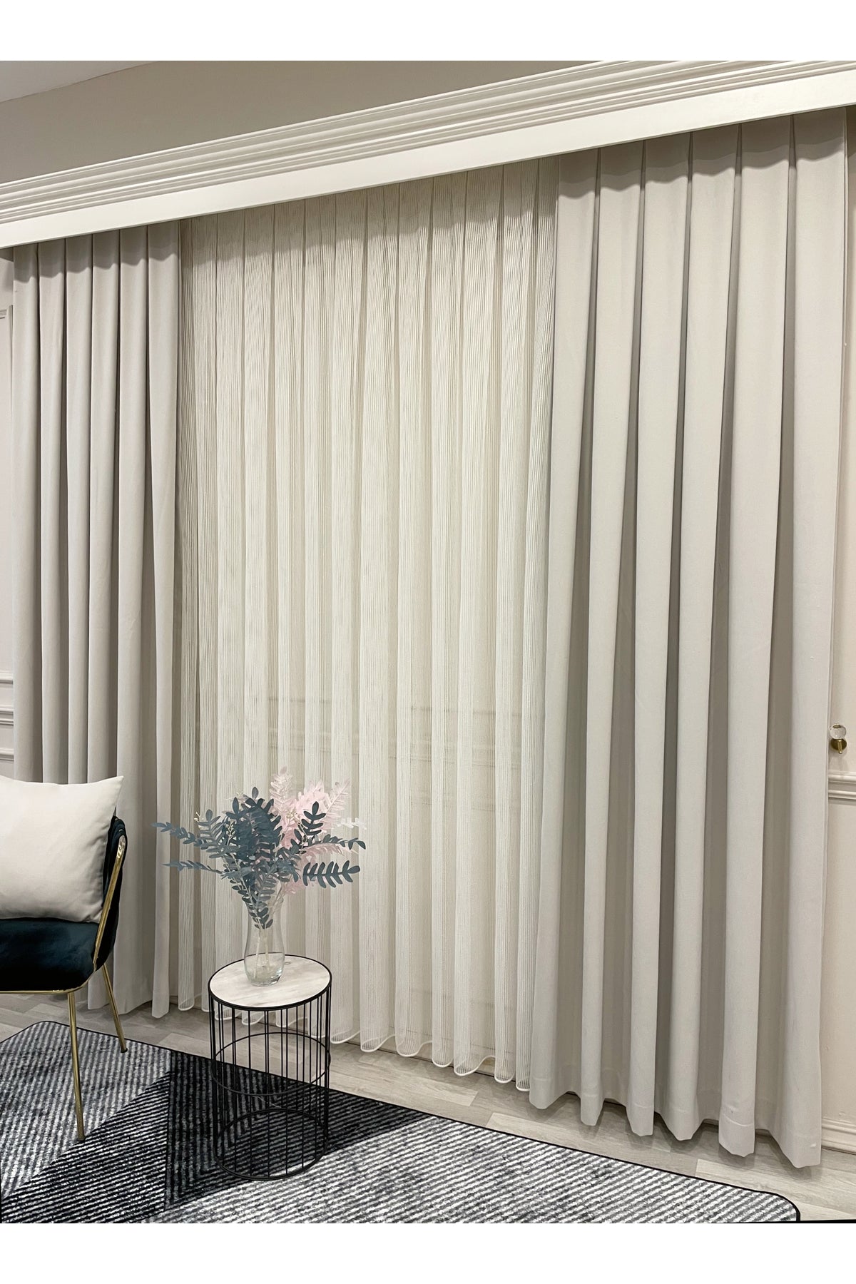 CAMEL Color 1/3 DENSE PLEAT Honeycomb Weave Soft Panama Blackout Curtain