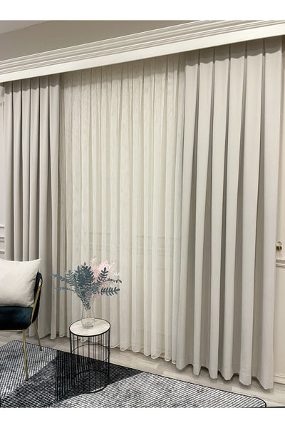 CAMEL Color 1/3 DENSE PLEAT Honeycomb Weave Soft Panama Blackout Curtain