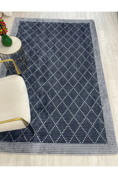 GREEN-BROWN Jute Sisal Look Bordered Non-Slip Base Runner Rug