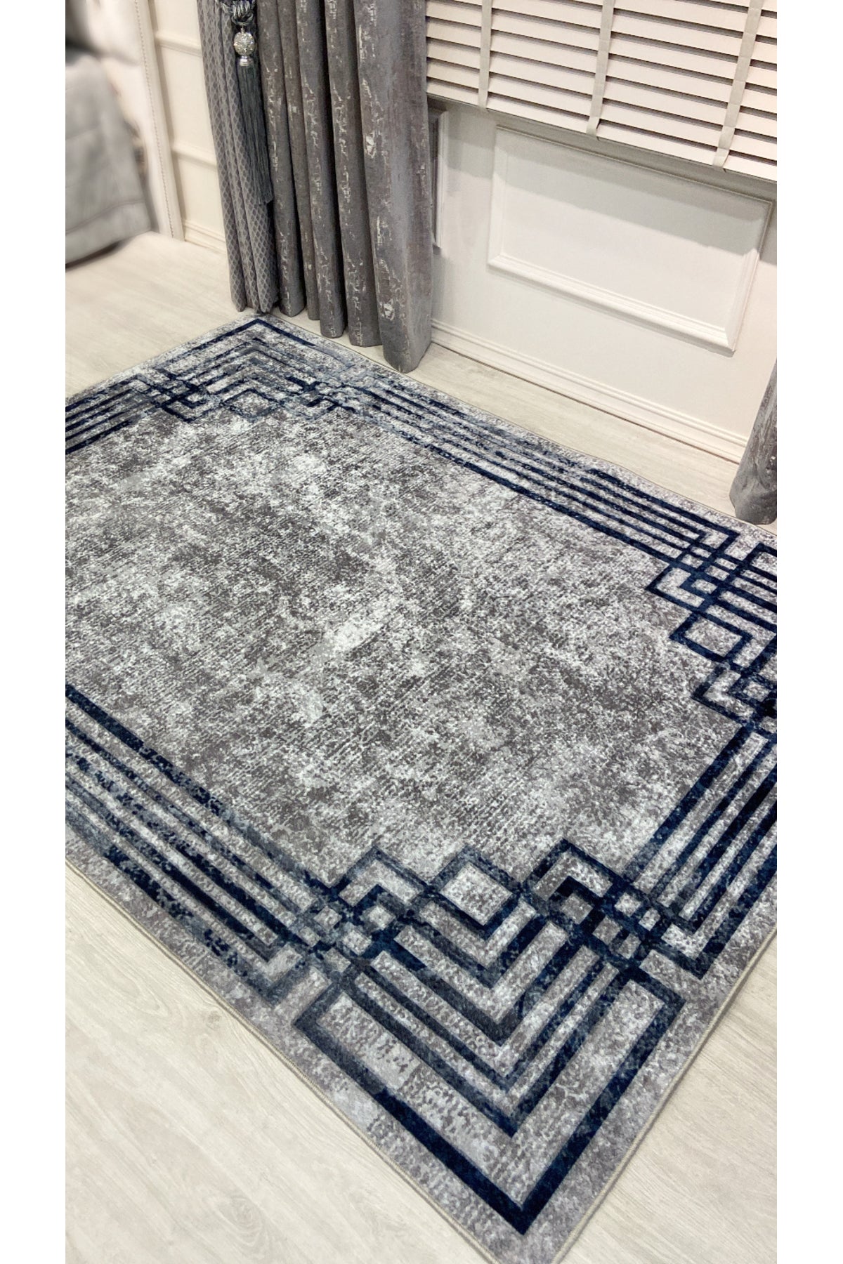 Beige - Brown Vintage Look Latex Non-Slip Base Rug