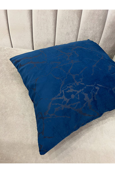 Set of 2 Velvet Throw Pillow Covers Ecru-Silver Foil (45X45)