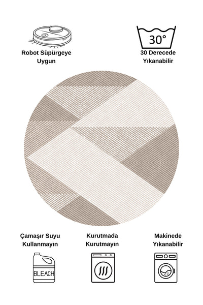 Gray Geometric Pattern Non-Slip Base Runner Rug