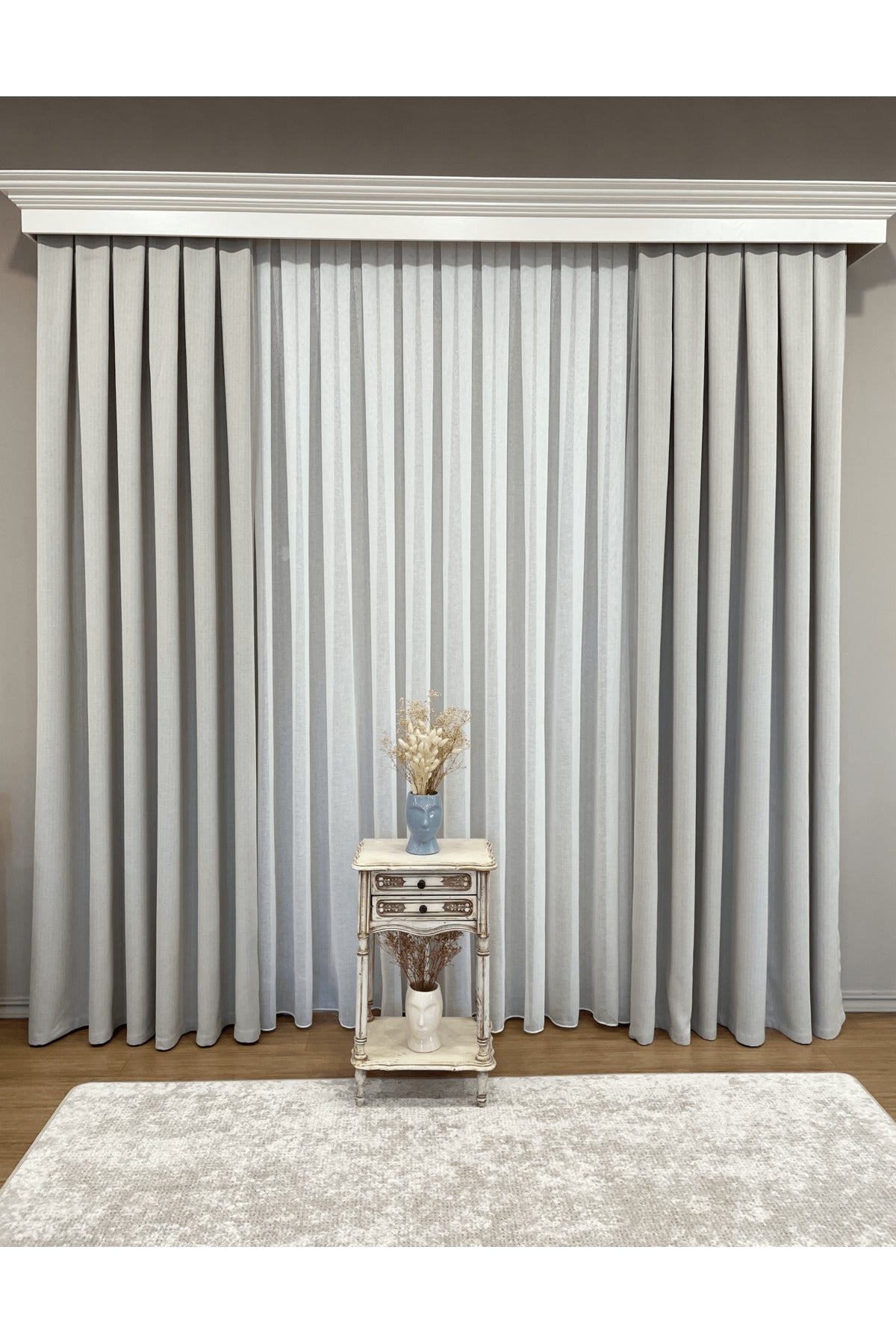 Modern Shantung 1/2.5 Pleat - Ecru Sheer Curtain