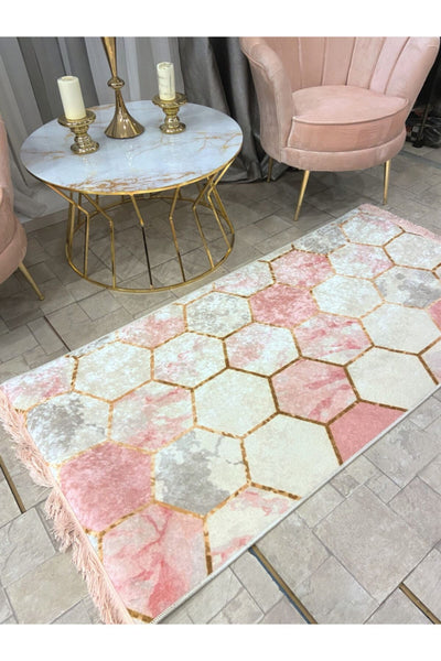 Honeycomb Pattern Latex Rug