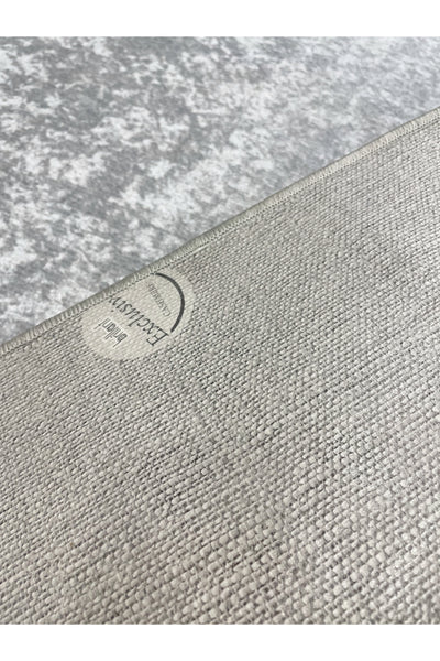 BEIGE-BLACK Framed Border Modern Pattern Latex Base Rug