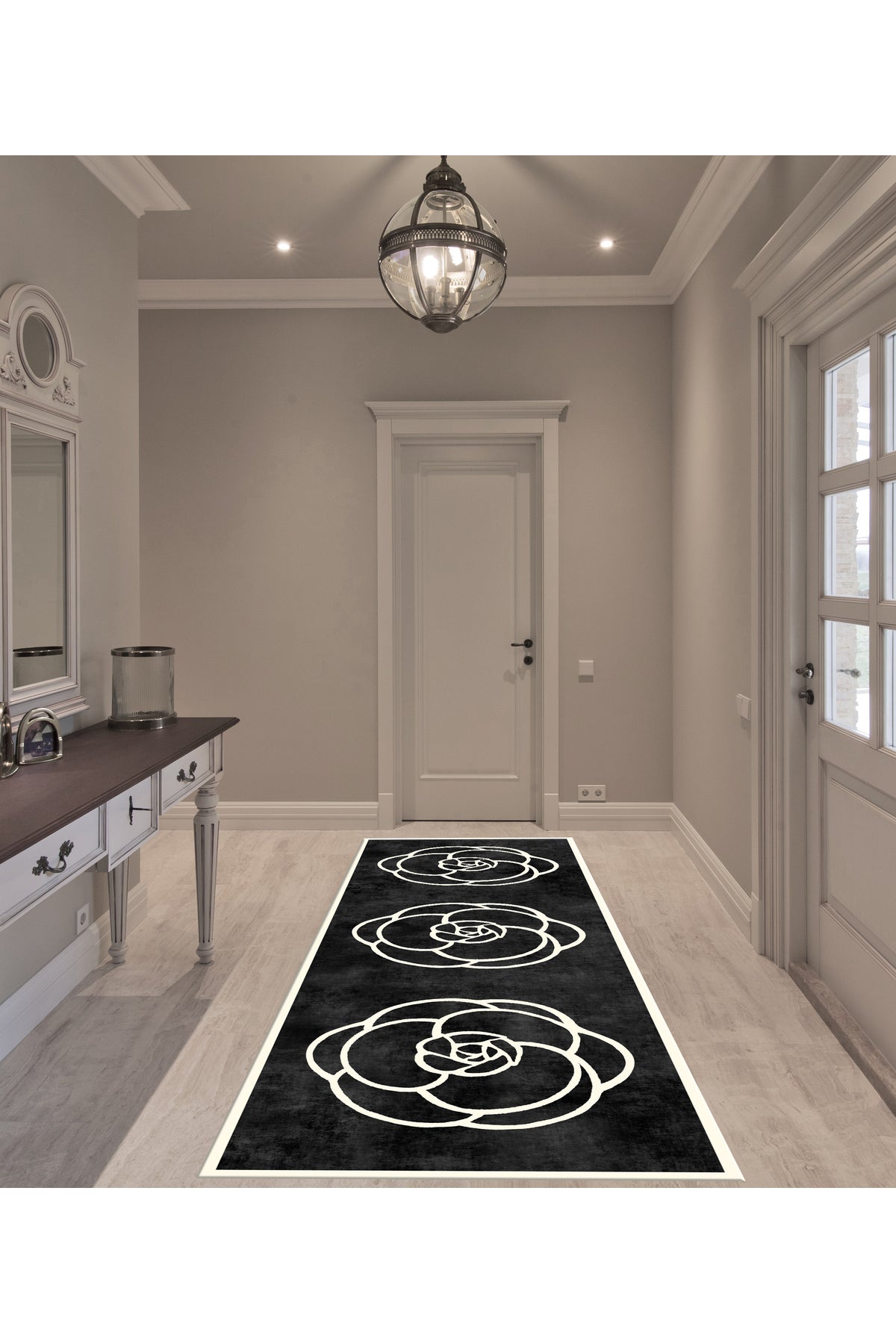 Floral Pattern Latex Non-Slip Rug