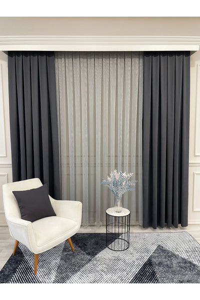 CAMEL Color 1/3 DENSE PLEAT Honeycomb Weave Soft Panama Blackout Curtain