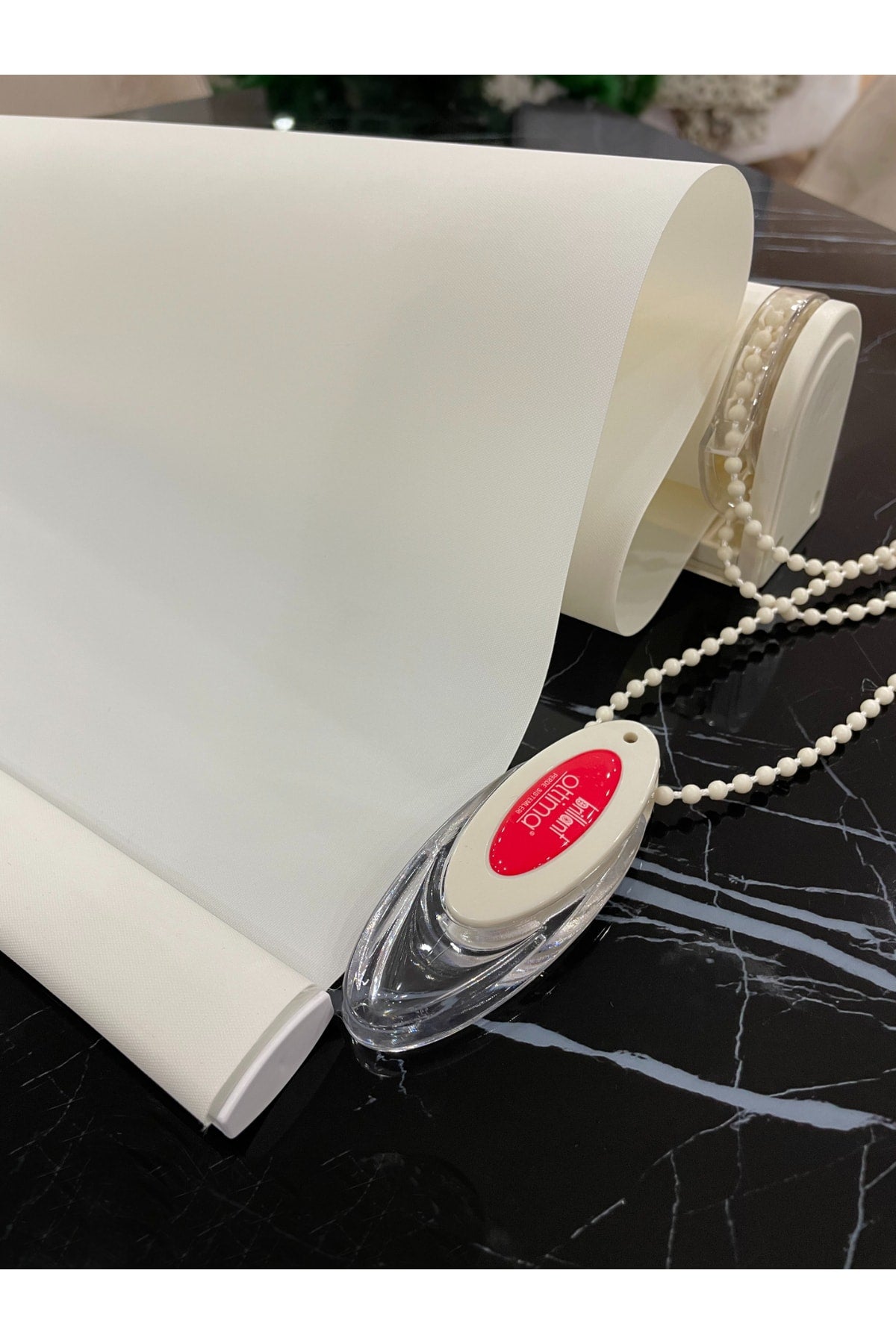 Cream Color Linen-Look Thick Fabric Roller Shade Modern Curtain