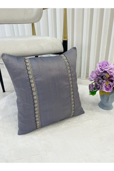 Imported Silk Cushion Pillow Cover with Cord (Oil Green)
