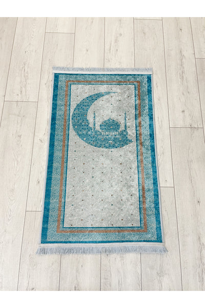 Children's Prayer Rug Blue 60x100 Size