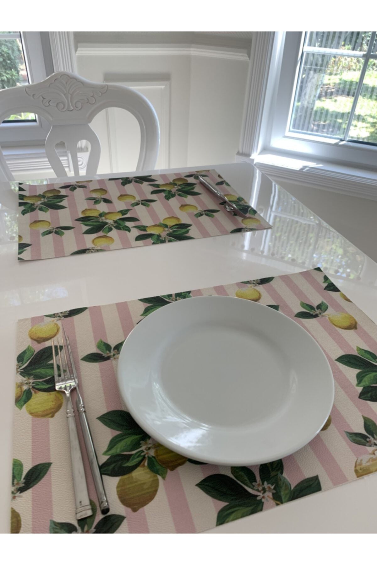Set of 6 Grape Lemon Print Placemats - Style 14