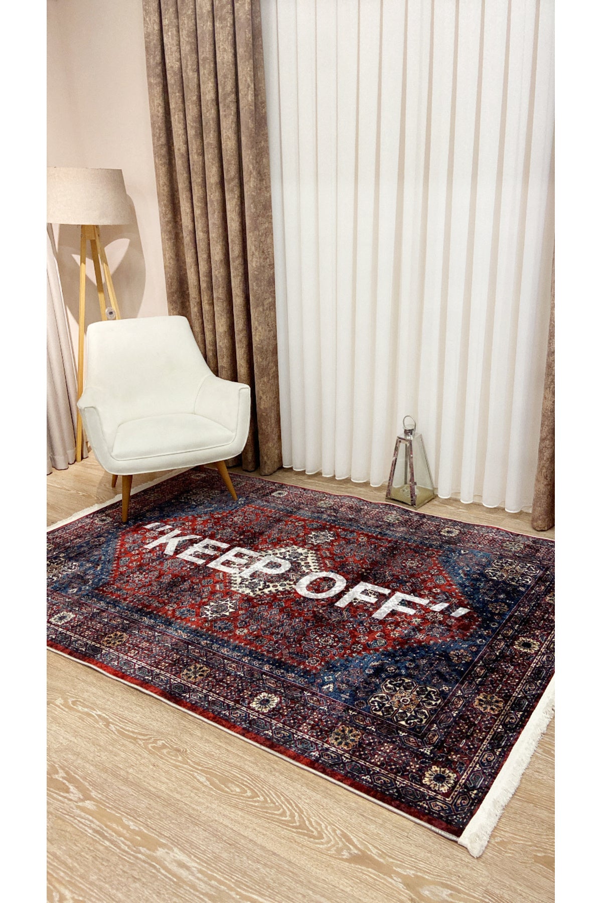 Pink Keep Off Fringed Latex Base Rug