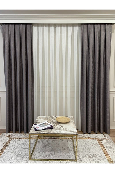 Dark Green - Jacquard Self-Patterned 1/2.5 Pleated Blackout Curtain