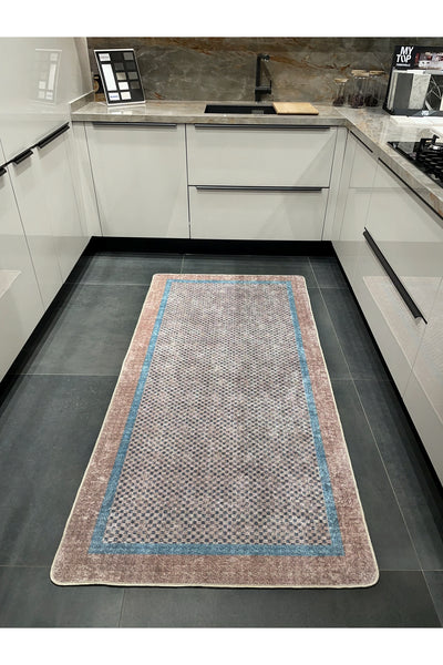 GRAY Jute Sisal-Look Bordered Non-Slip Base Runner Kitchen Rug