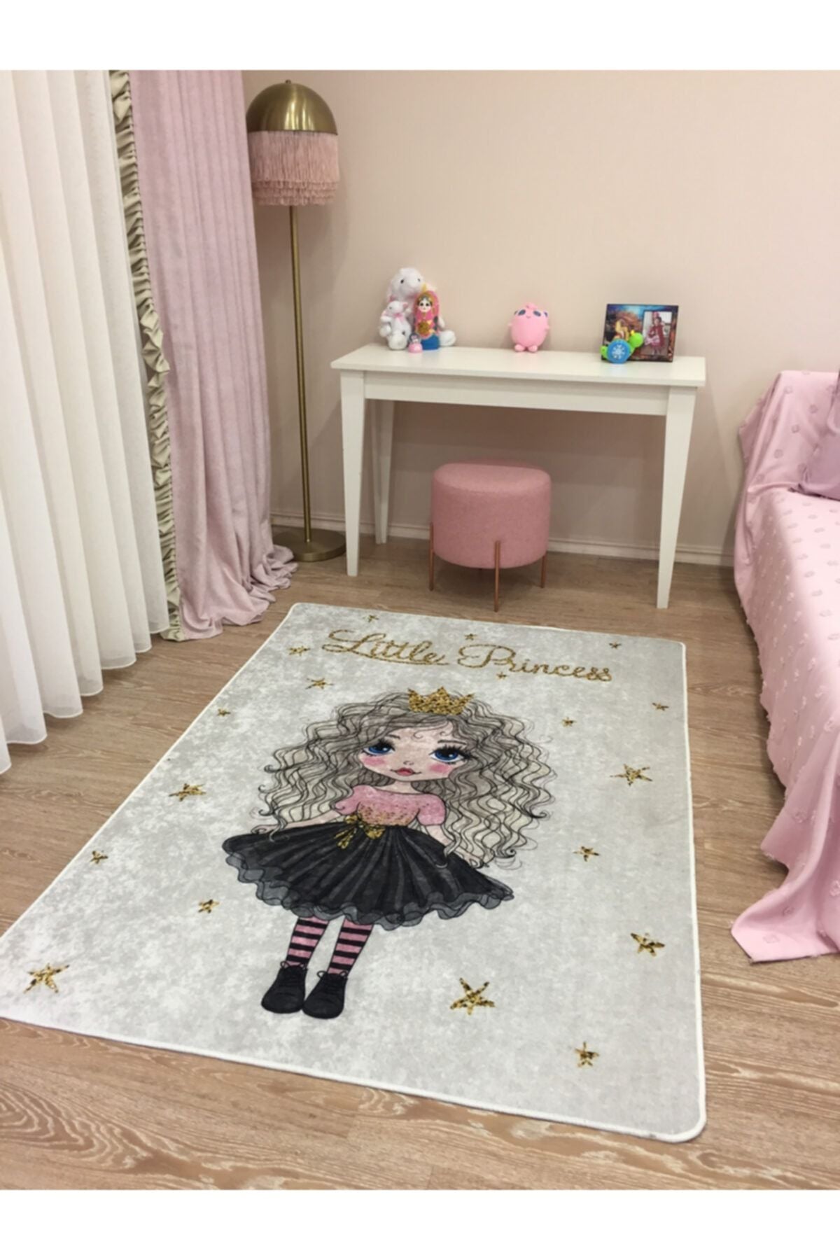 Prenses Model Lateks Kaymaz Taban Leke Tutmaz Çocuk Halı