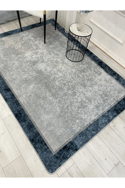 GRAY Jute Sisal-Look Bordered Non-Slip Base Runner Kitchen Rug
