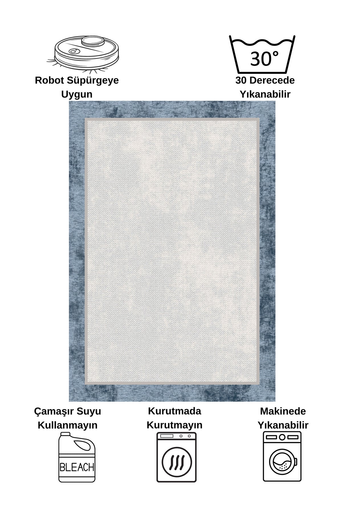 GRAY Jute Sisal-Look Bordered Non-Slip Base Runner Kitchen Rug