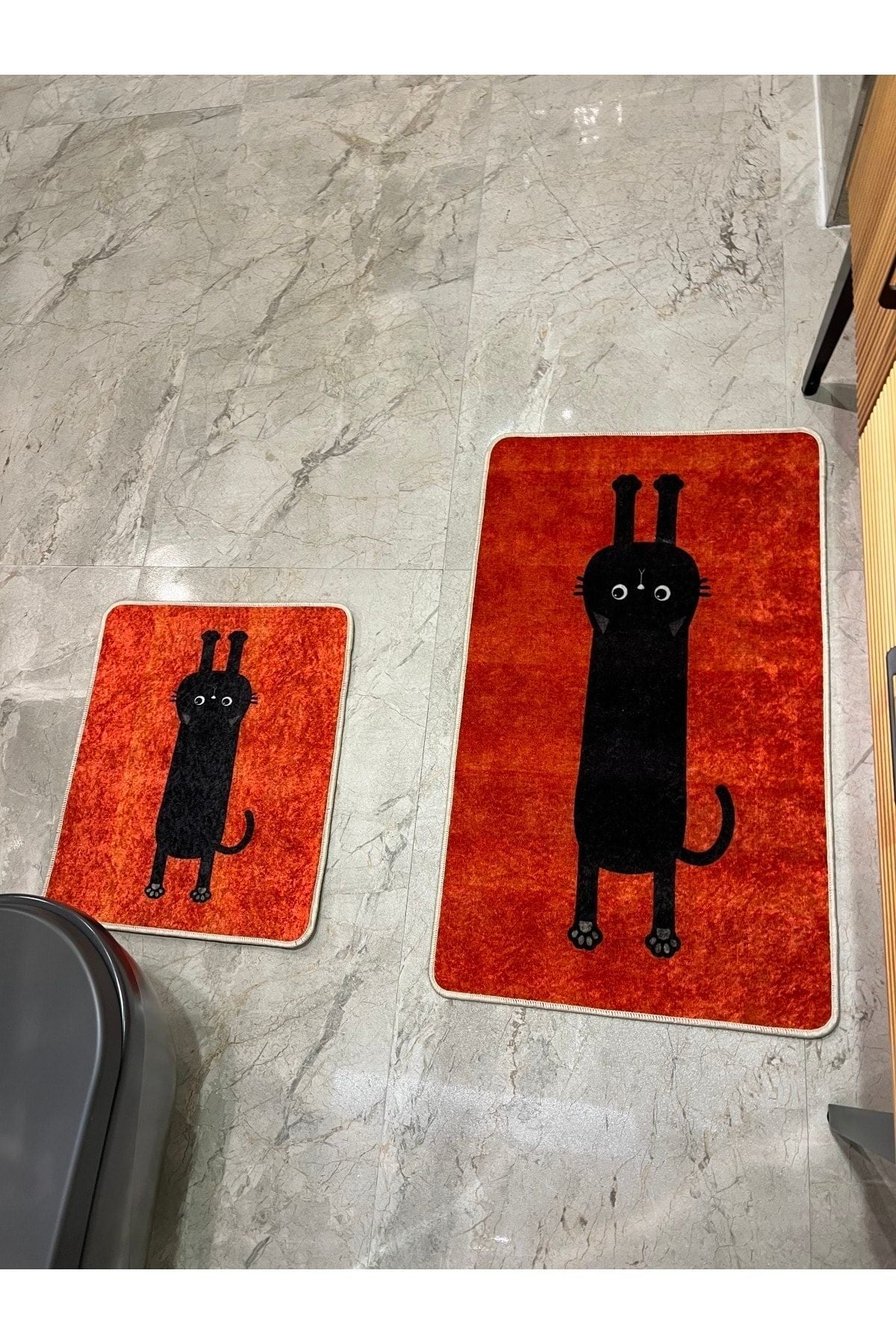 Cat Polka Dot Bathroom Mat Single Piece (Size 60x100)