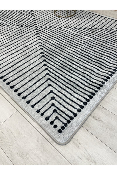 Terracotta Color Chenille-Look Design Runner Kitchen Rug