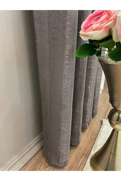 Dark Green - Jacquard Self-Patterned 1/2.5 Pleated Blackout Curtain