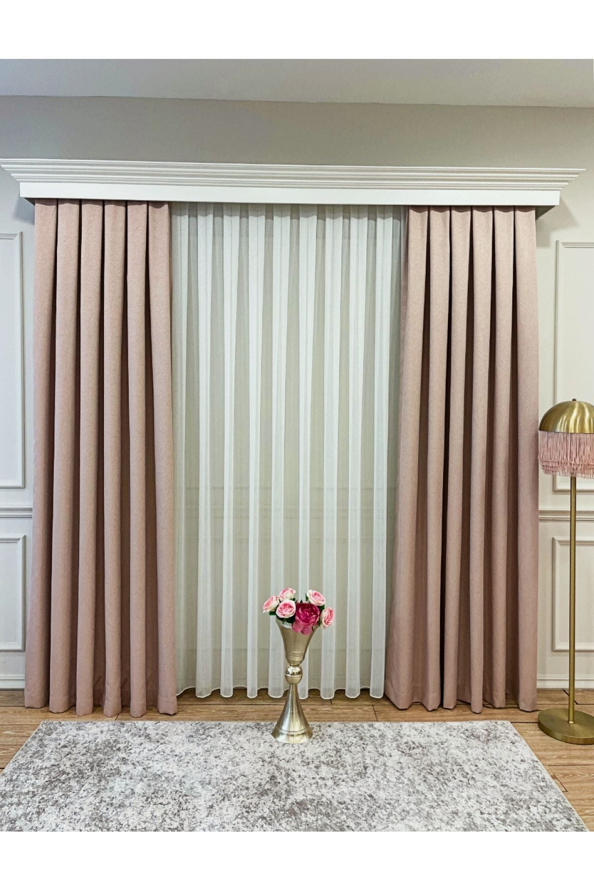 Linen-Look Glittery Plain Blackout Curtain 1/3 Dense Pleated - Green - Gold Glitter