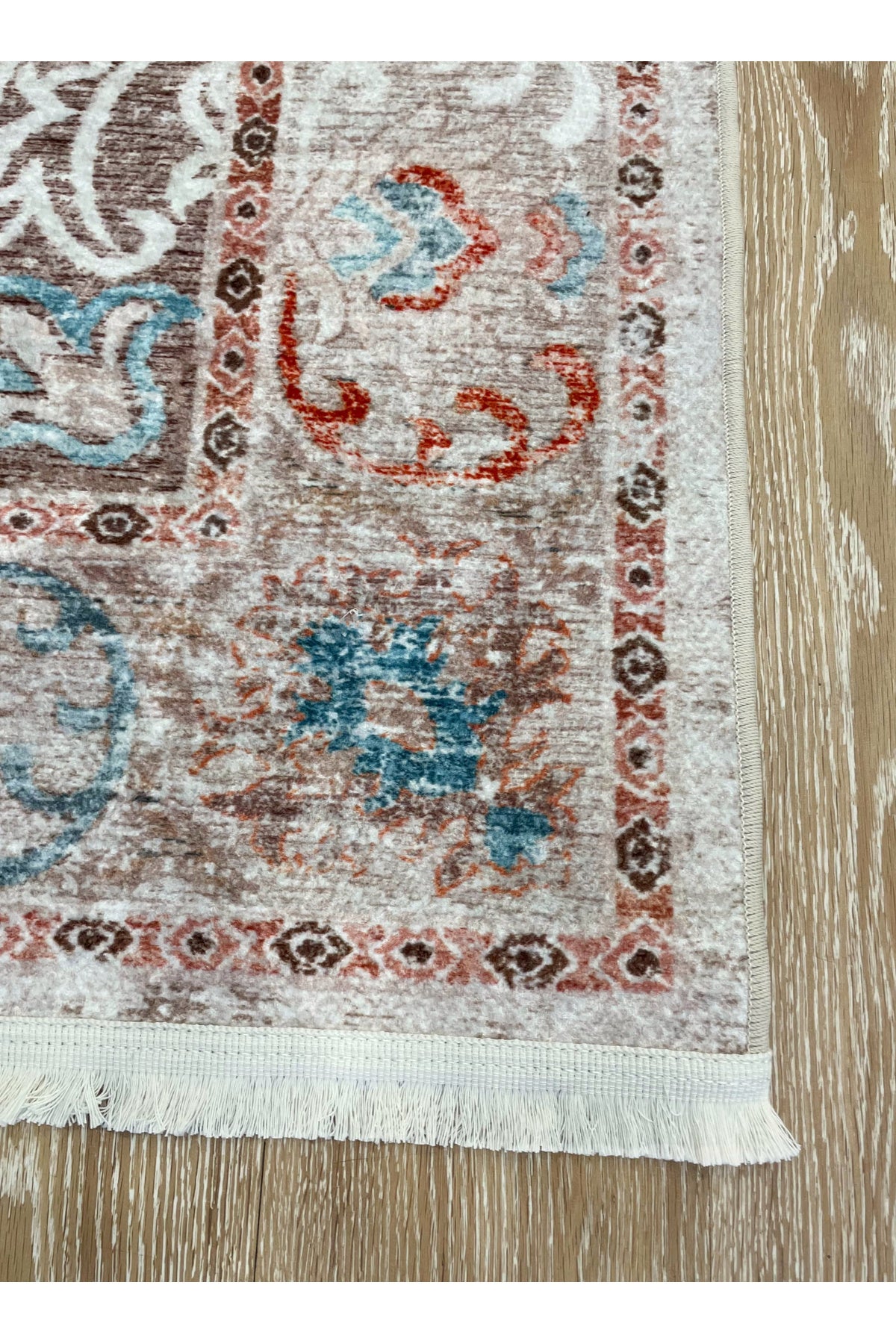 Vintage-Look Classic Salon Rug - Gray-Teal