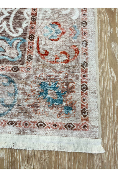 Vintage-Look Classic Salon Rug - Gray-Teal