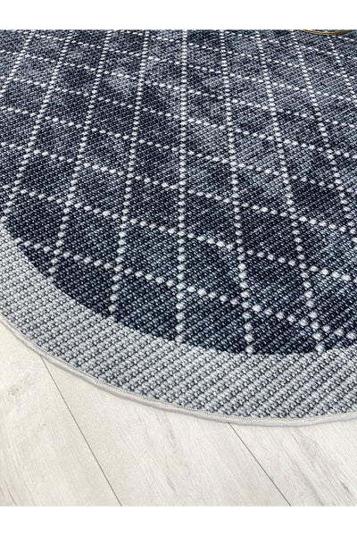 GREEN-BROWN Jute Sisal Look Bordered Non-Slip Base Runner Rug