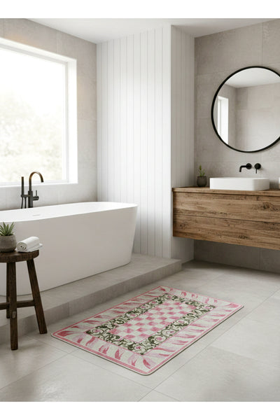Floral Pattern Pink - Bathroom Mat (80 x 120)