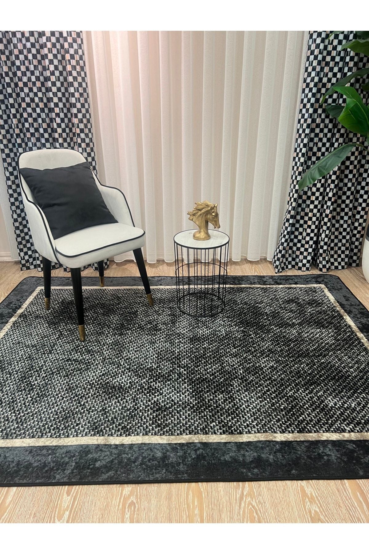 Jute Sisal Bordered Look Decorative Rug - Brown