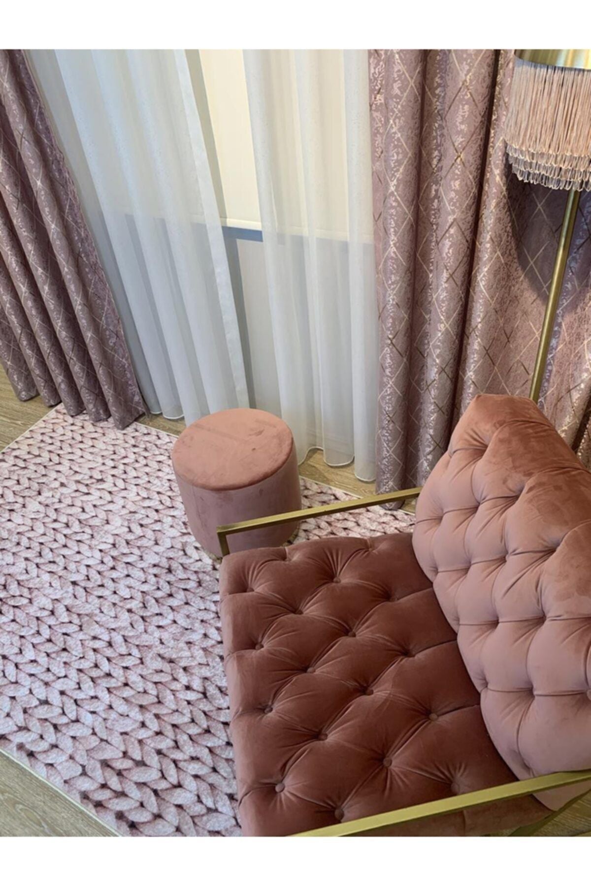 Örgü Model Lateks Kaymaz Taban Halı