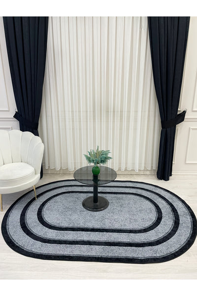 Jute Sisal Bordered Look Decorative Rug - Brown - Black