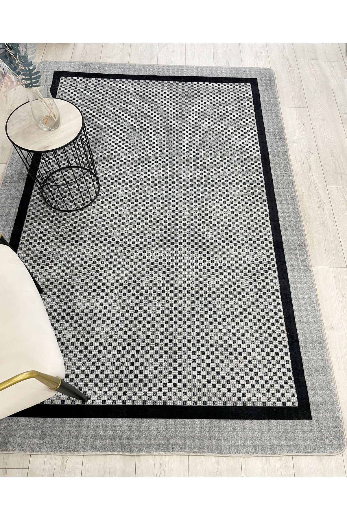 GRAY Jute Sisal-Look Bordered Non-Slip Base Runner Kitchen Rug