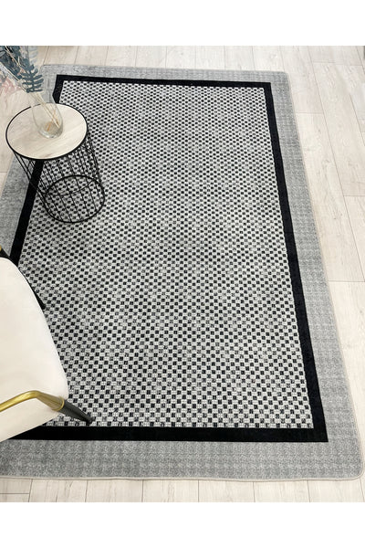 GRAY Jute Sisal-Look Bordered Non-Slip Base Runner Kitchen Rug