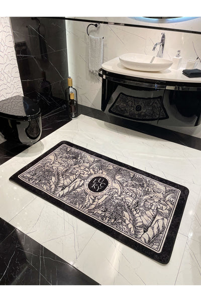 Single Floral Pattern Lucky Latex Base Bathroom Mat (60X100 SIZE)