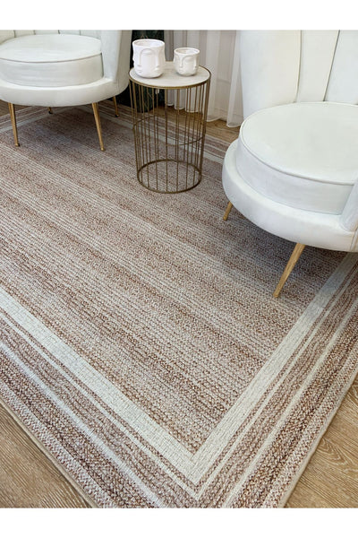 Jute-Pattern Kitchen Rug, Woven-Base Flat Rug