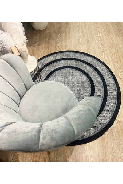 Jute Sisal Bordered Look Decorative Rug - Brown - Black