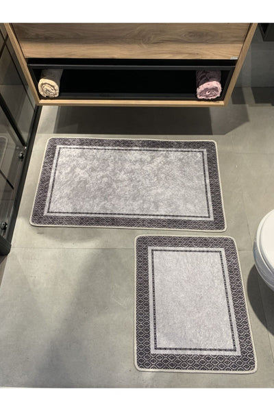 Lowen Model 2'li Lateks Taban Banyo Paspas Takımı (60X100 - 60X50)