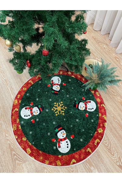 Christmas-Themed Round Tree Skirt Rug