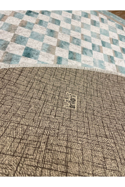 Robert Diamond Pattern Fringeless Round Rug - Brown