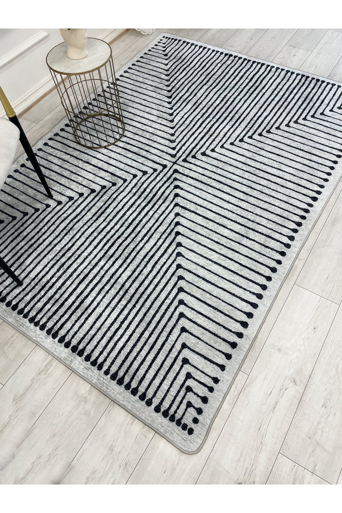 Terracotta Color Chenille-Look Design Runner Kitchen Rug