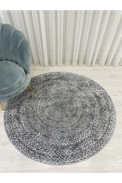 Jute Sisal Look 3D Colorful Latex Leather Base Rug