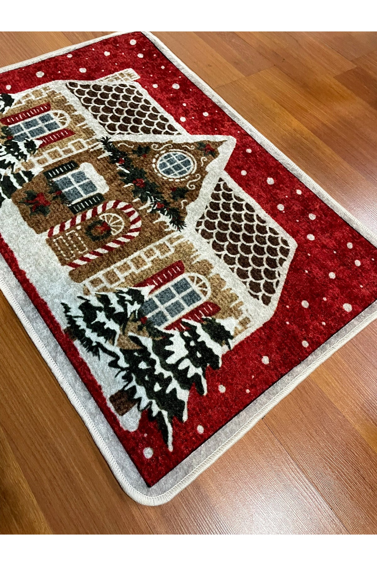 Christmas-Themed Doorstep Tree Skirt Mat Red (60x90)
