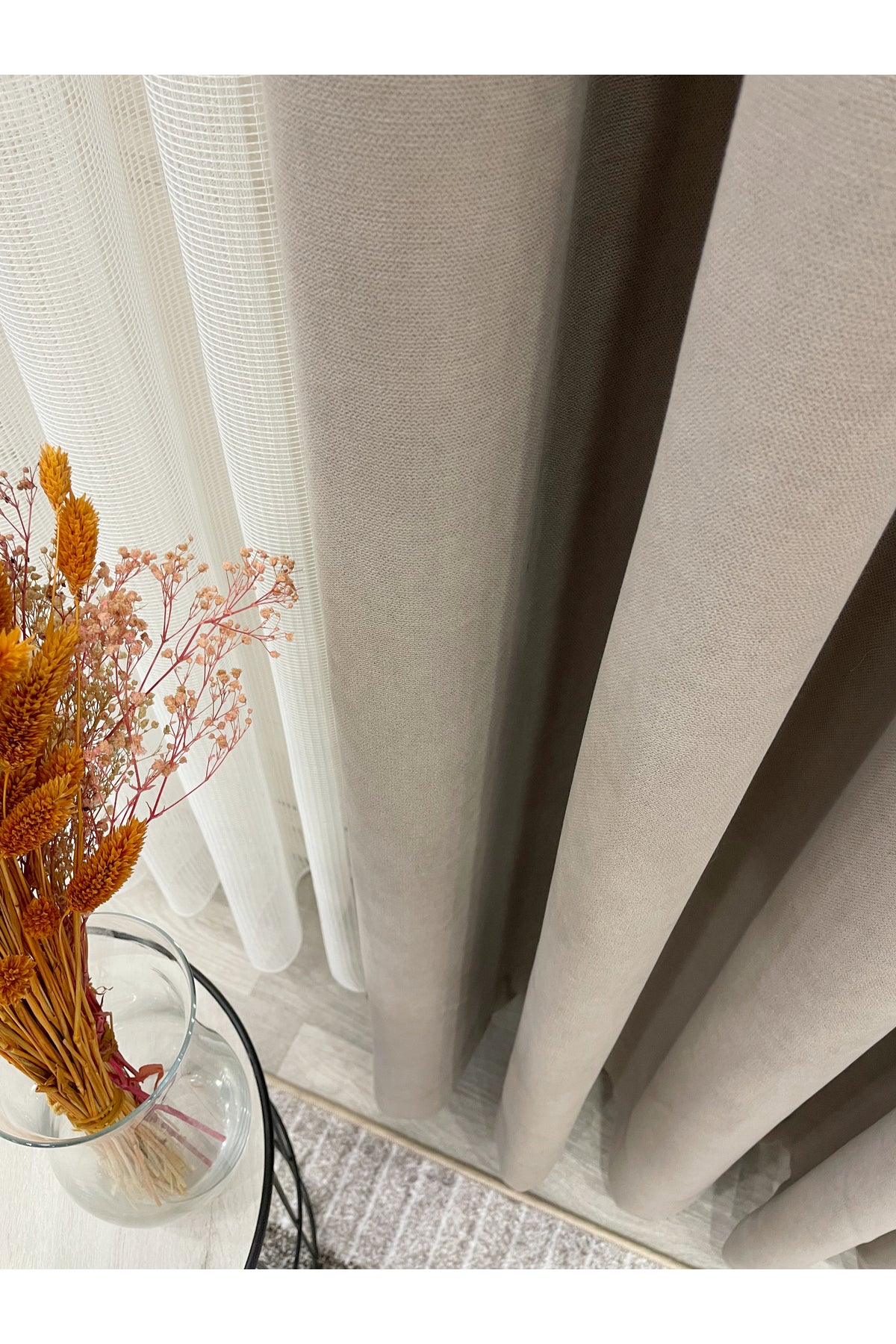 CAMEL Color 1/3 DENSE PLEAT Honeycomb Weave Soft Panama Blackout Curtain