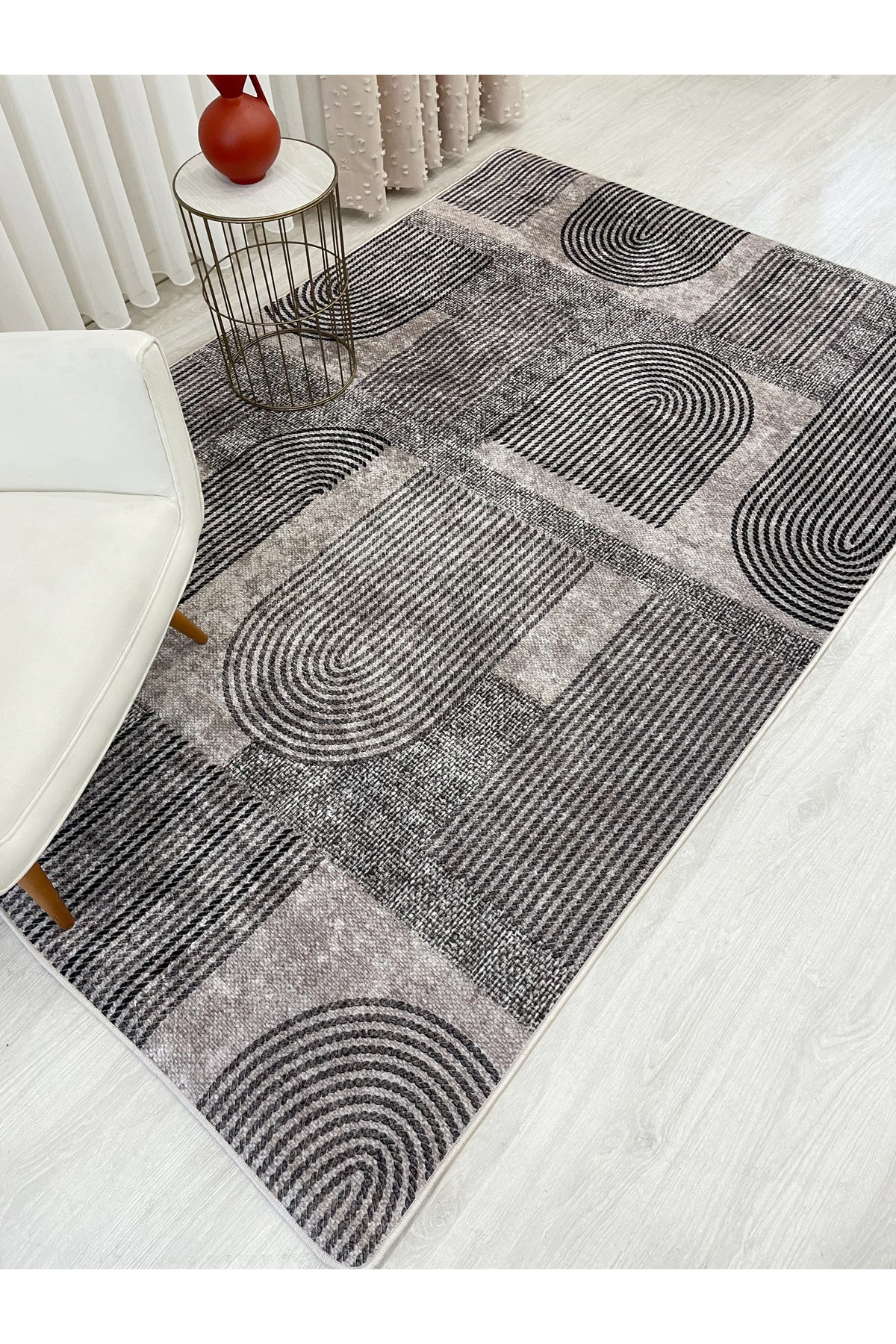Gray Jute-Look Modern Rug