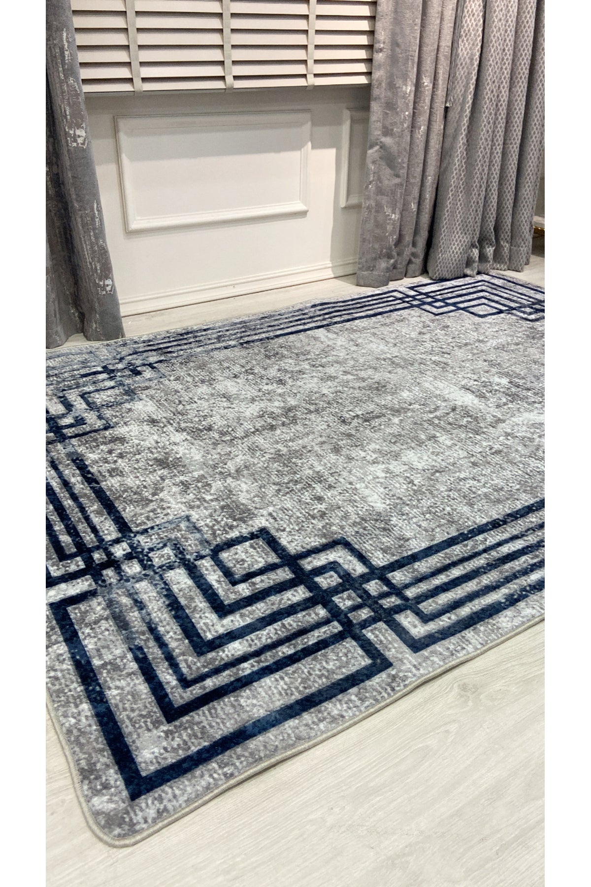 Beige - Brown Vintage Look Latex Non-Slip Base Rug