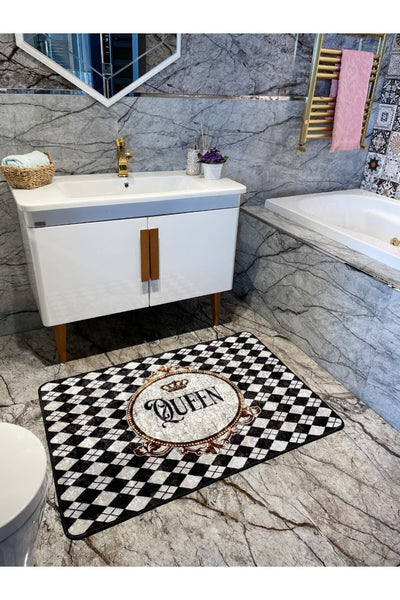 Queen Slogan Single Bathroom Mat Gray (size 80x120)