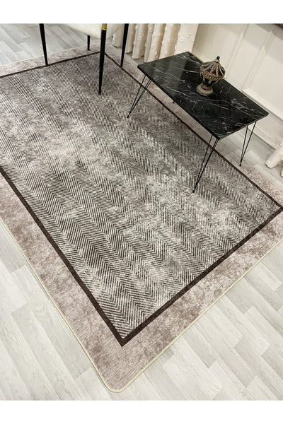 GRAY Jute Sisal-Look Bordered Non-Slip Base Runner Kitchen Rug
