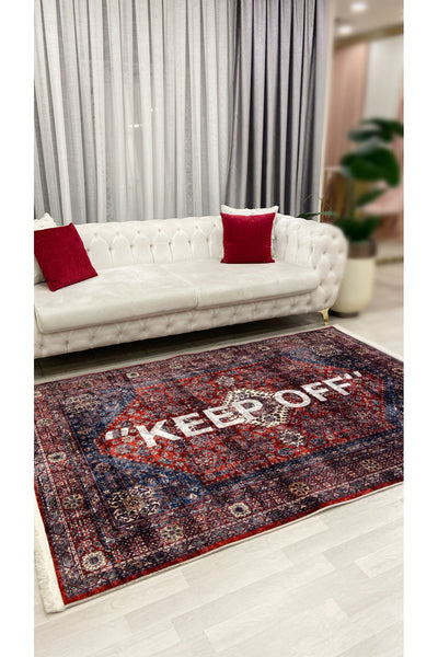 Pink Keep Off Fringed Latex Base Rug