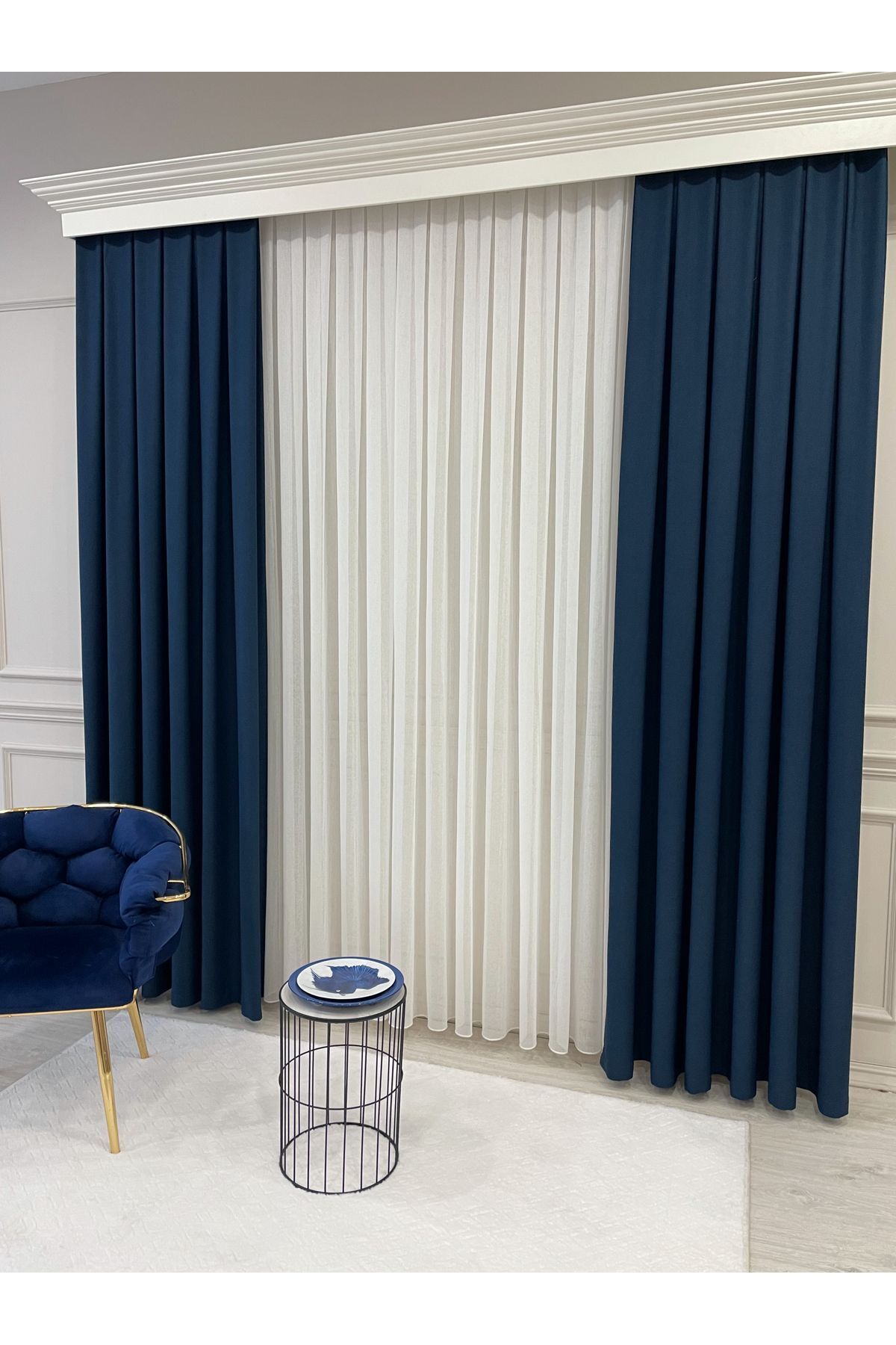 Heathered Milky Brown Linen-Look 1/3 Dense Pleated Blackout Curtain